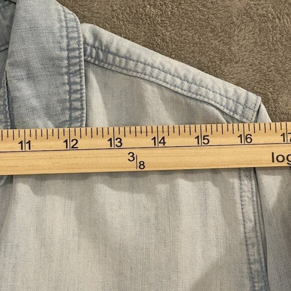 Cloth & Stone Button Down Shirt Womens Medium Light Blue Lyocell Pullover Top‎ - Picture 15 of 16